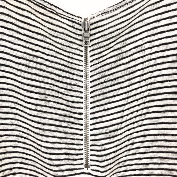 Alice + Olivia XS Black & White Stripe Linen Mini Dress EUC - Picture 6 of 7
